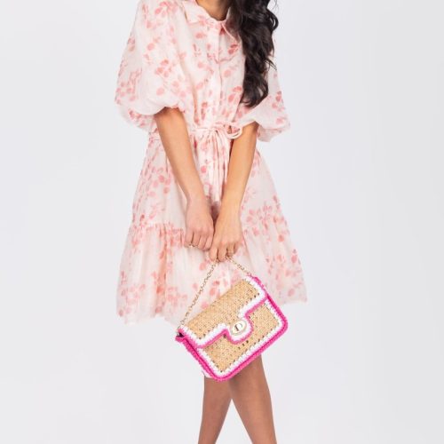 allie dress short sleeve 36 pink flower dress yakira bella 407450