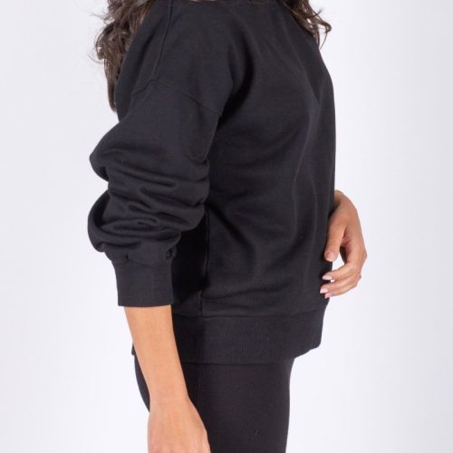 crewneck sweatshirt black top yakira bella 921970