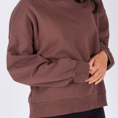 crewneck sweatshirt dark brown top yakira bella 324597