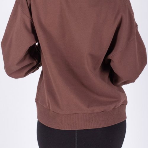 crewneck sweatshirt dark brown top yakira bella 595680