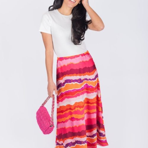 dakota skirt red multi skirt yakira bella 352139