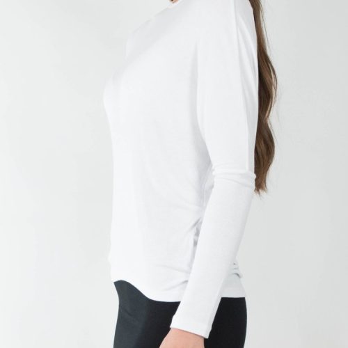 dolman ribbed crew white top yakira bella 864161