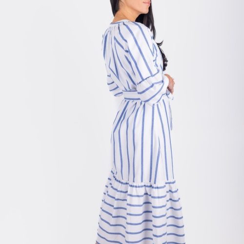 kai dress blue stripe dress yakira bella 471546