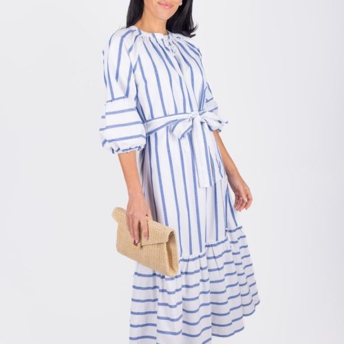 kai dress blue stripe dress yakira bella 621156