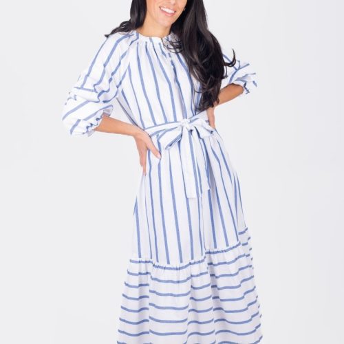 kai dress blue stripe dress yakira bella 733736