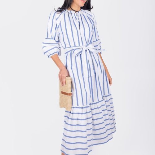 kai dress blue stripe dress yakira bella 916063