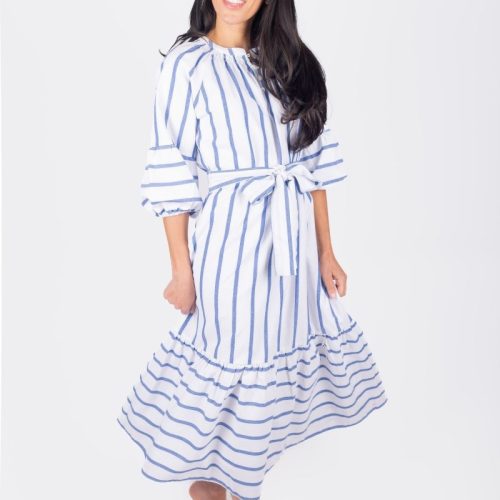 kai dress blue stripe dress yakira bella 991617