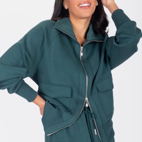 mina zip up jacket dark green top yakira bella 398206