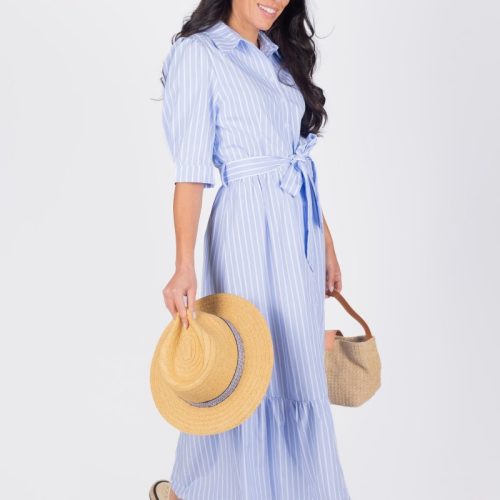 nylah dress blue stripe dress yakira bella 107285