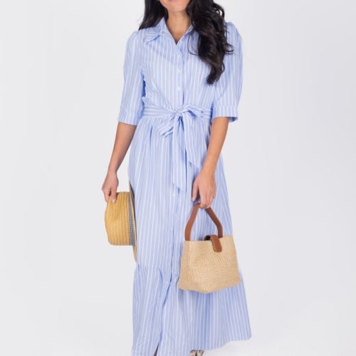 nylah dress blue stripe dress yakira bella 158932