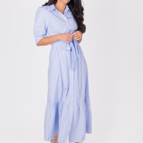 nylah dress blue stripe dress yakira bella 585566