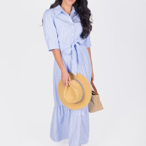 nylah dress blue stripe dress yakira bella 665436