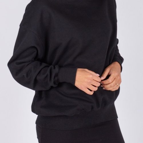 oversized crewneck sweatshirt black top yakira bella 417155