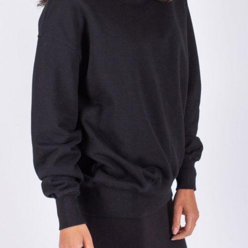 oversized crewneck sweatshirt black top yakira bella 829734