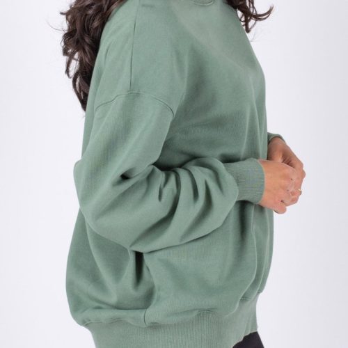 oversized crewneck sweatshirt green top yakira bella 364329