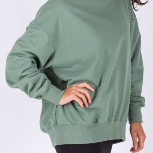 oversized crewneck sweatshirt green top yakira bella 843383