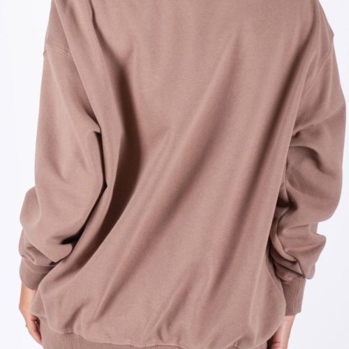 oversized crewneck sweatshirt mocha top yakira bella 598772